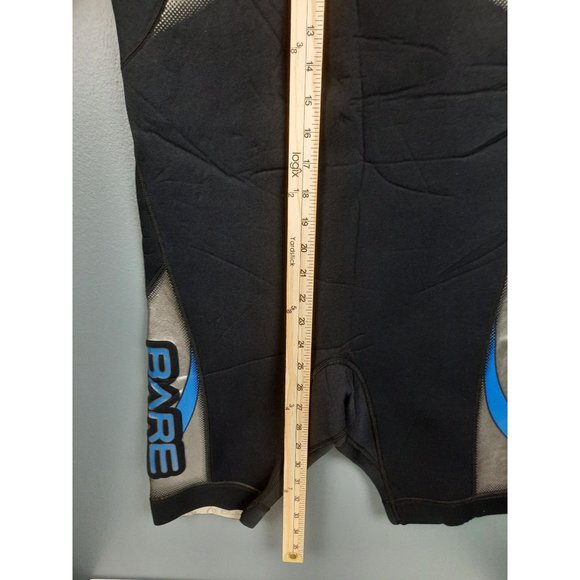 BARE Scuba Wet Suit Mens Size M 2/2 mm Short Power Stretch Black & Metallic Grey - Picture 11 of 12